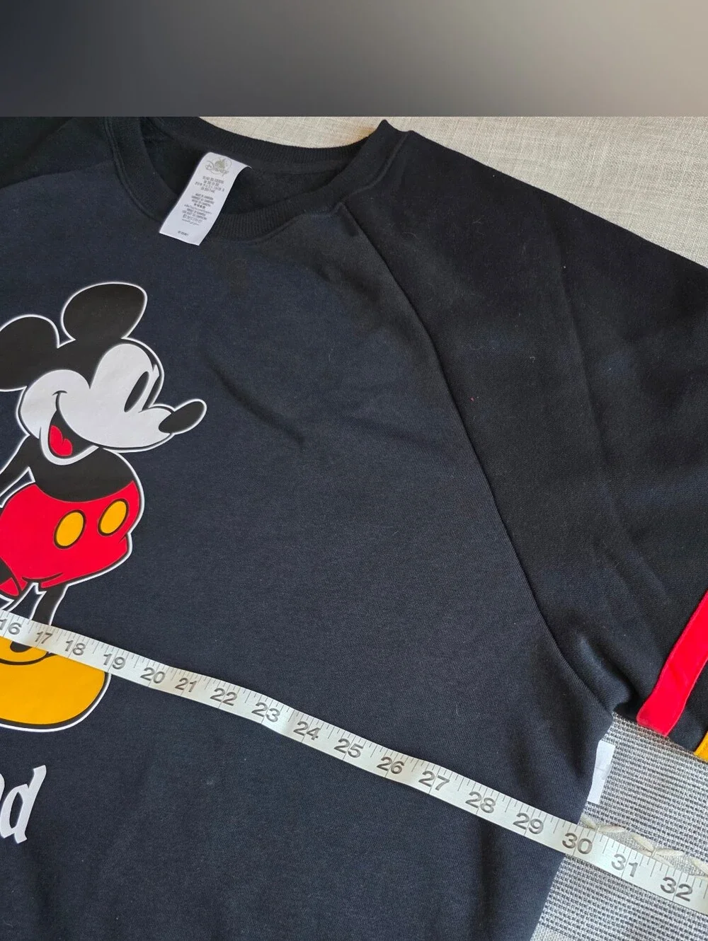 Disney Black Mickey Mouse Sweatshirt with Red, Yellow & Pink Accents | 3XL